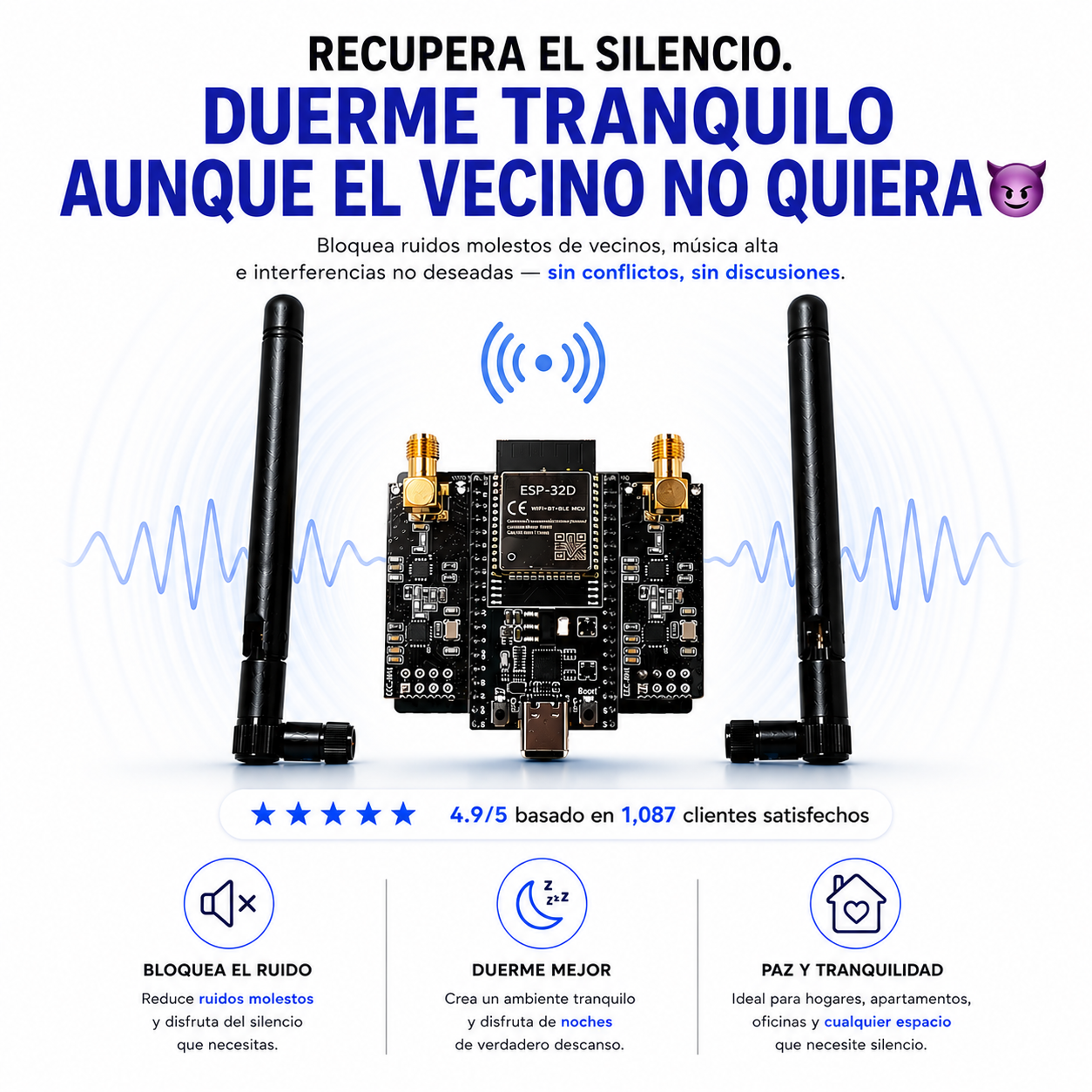 Wave Reaper™ Silencio sin discusiones.